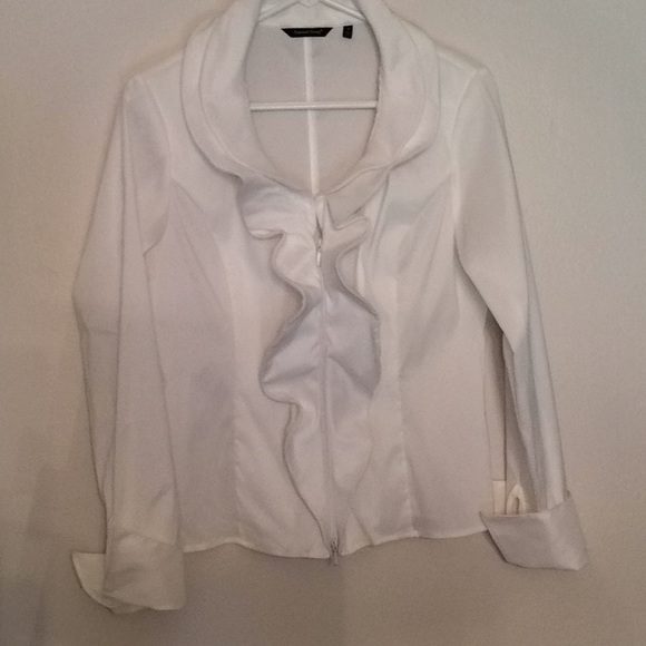 Samuel Dong white ruffle collared blouse - Picture 2 of 7